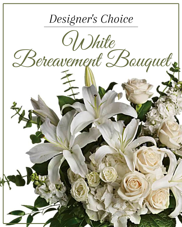 White Bereavement Bouquet | Canadiana Flowers Toronto, ON